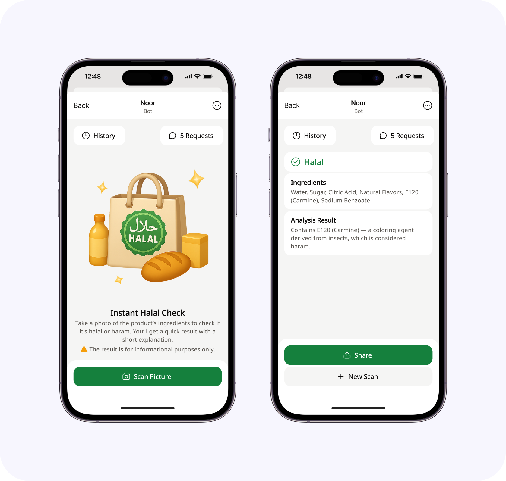 Halal food scanner